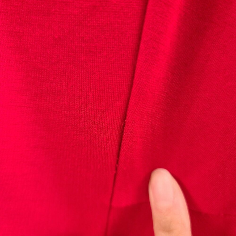 MNG Suit Dress Women XS Red Knit Fitted Sheath Square Neck Stretch Career Office - Picture 3 of 12